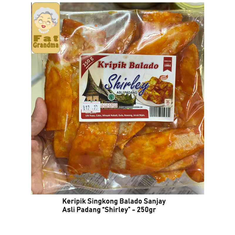 Shirley Kripik Balado Panjang Shirley 250gr - Keripik Singkong Balado / Sanjay Balado Padang
