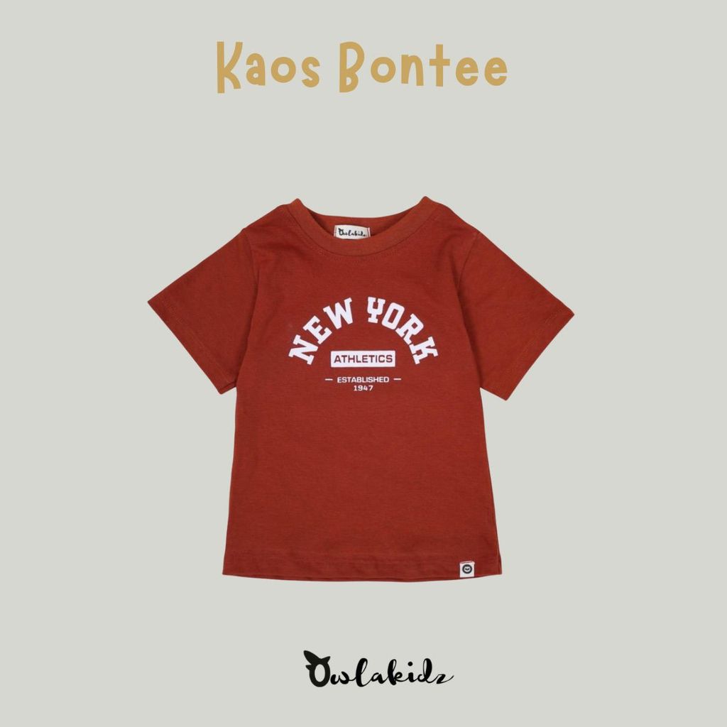 OWLAKIDZ - BON TEE COKLAT TUA - Atasan anak laki laki - kaos anak laki laki