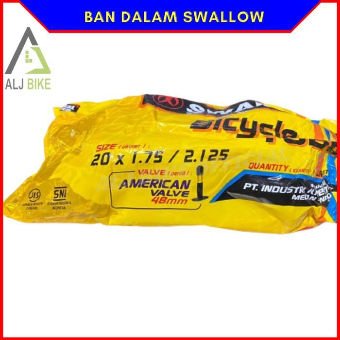 SWALLOW Ban Dalam Sepeda Anak Dewasa PENTIL PANJANG 48 MM Ukuran 20 24 26 Inch - 20 X 1.75/2.125