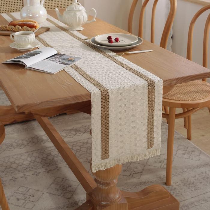 Tae Runner Nordic Taplak Meja Makan Tamu Simple  Two Hemp - 30x120cm
