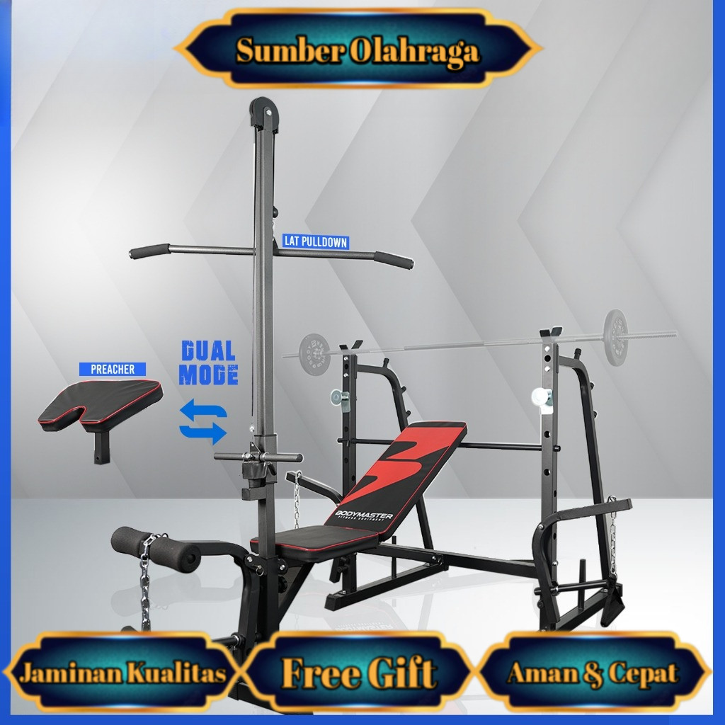 BODYMASTER Bench Press BM-155 Home Gym Preacher Curl Leg Lat Pull Down