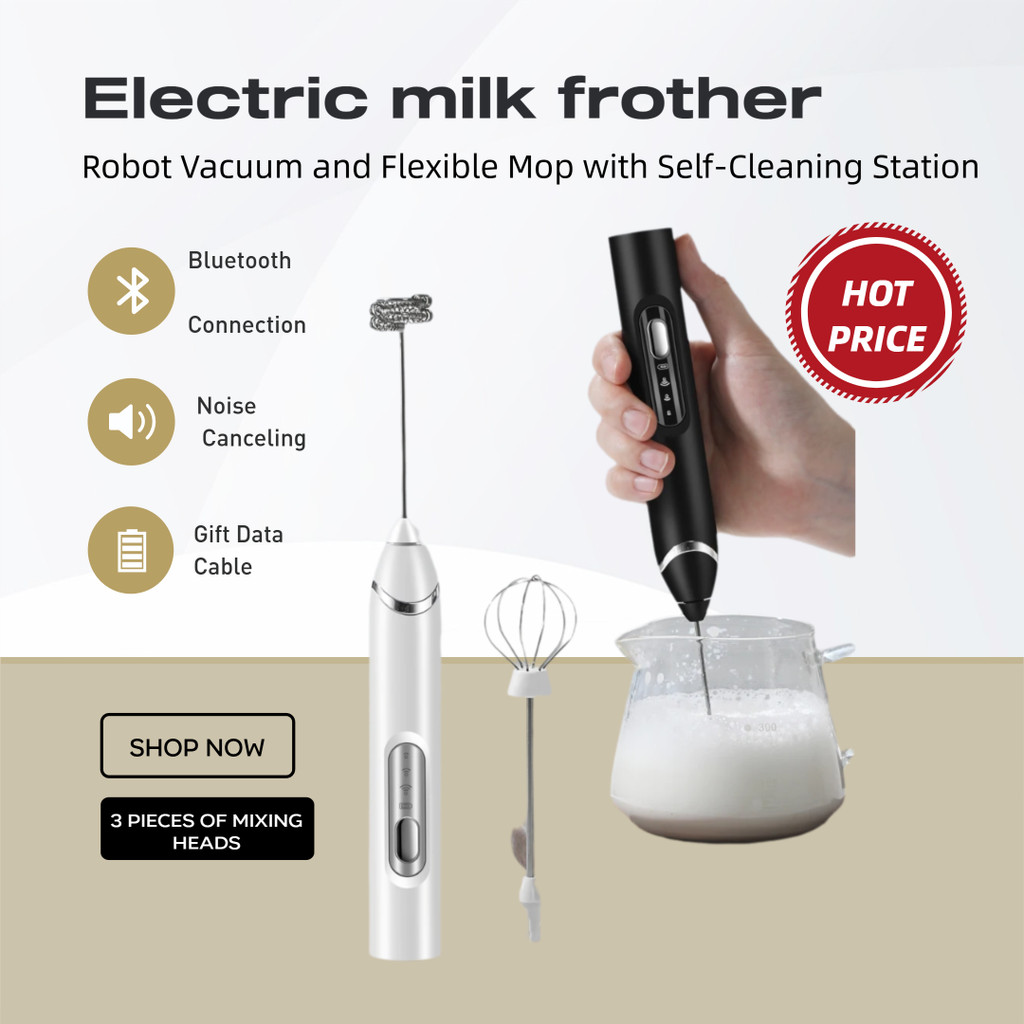 New popular electric milk frother, coffee latte maker, automatic milk frother, handheld frother, cof