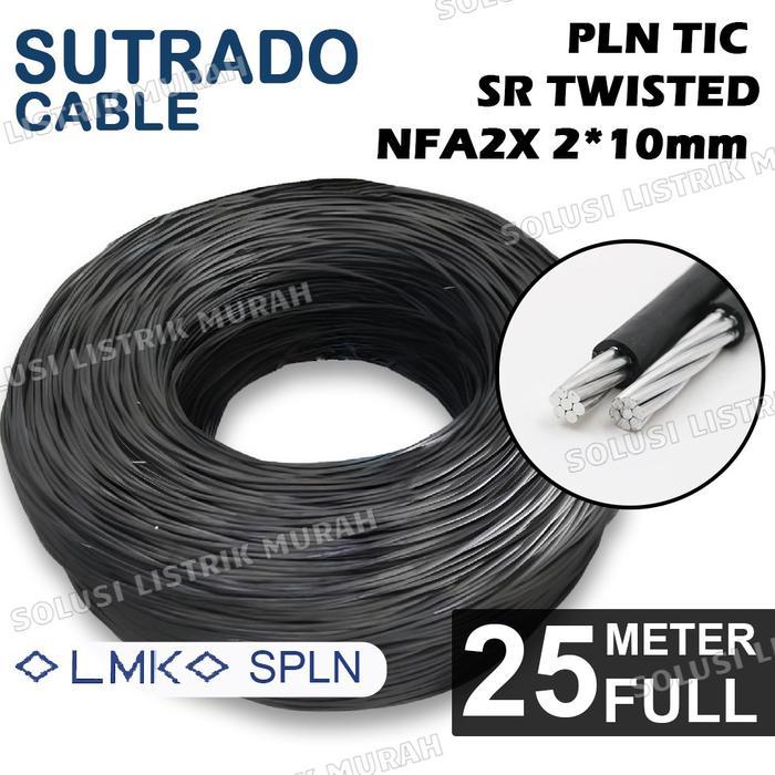 SUTRADO Kabel Twist SR 2x10 MM SPLN & LMK Roll 25-100 Meter Kabel DX 2X10MM Original 100% - 25 METER