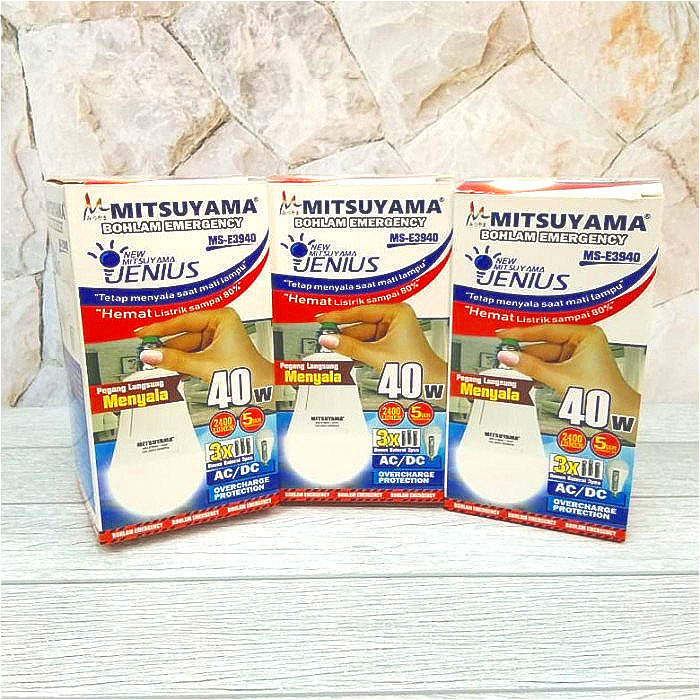 LAMPU EMERGENCY MITSUYAMA JENIUS KAPSUL LED MS E3940 MSE3940 40W 40 WATT BOHLAM MAGIC AC DC LED KAPS