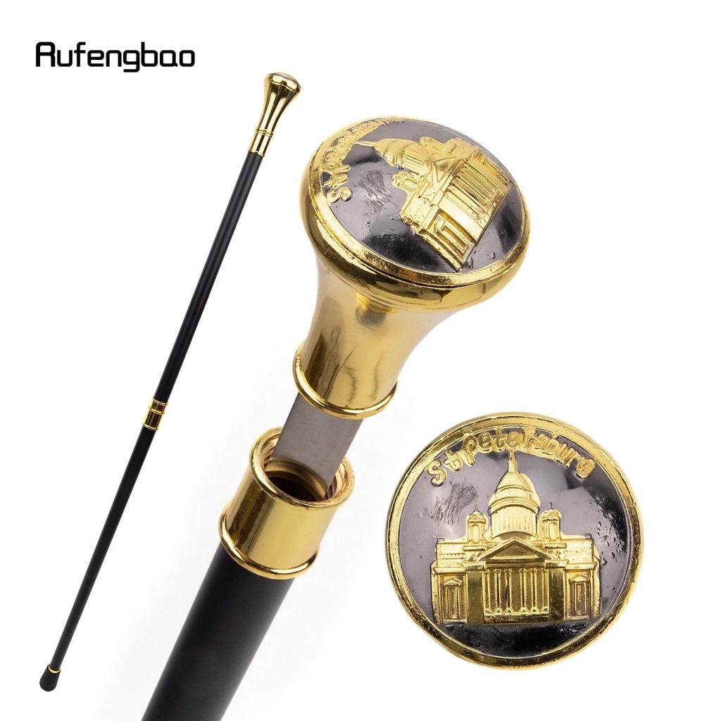 Golden Stpetersburg Cathedral Gate Totem Walking Stick with 26cm Hidden Sword Self Defense Fashion C