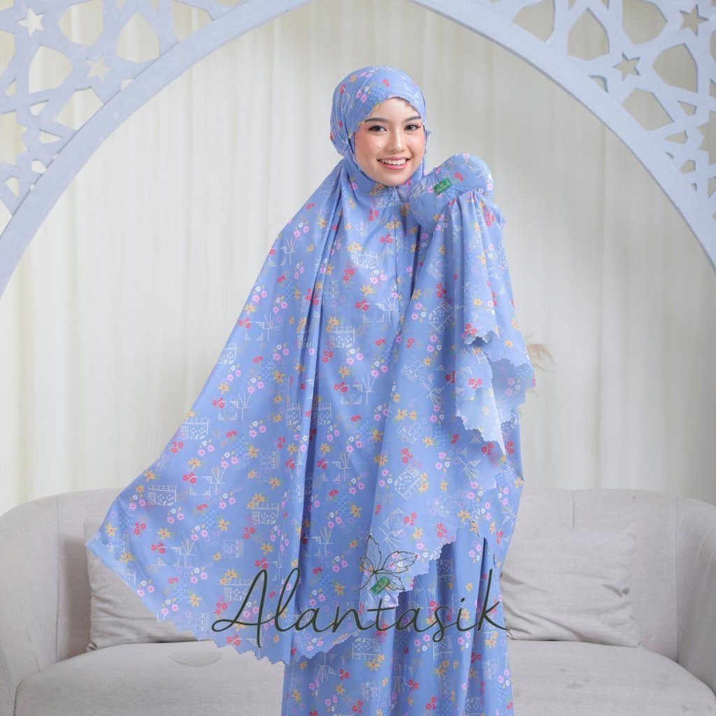 Mukena Dewasa Korea Motif Bunga Kertas Parasut Premium