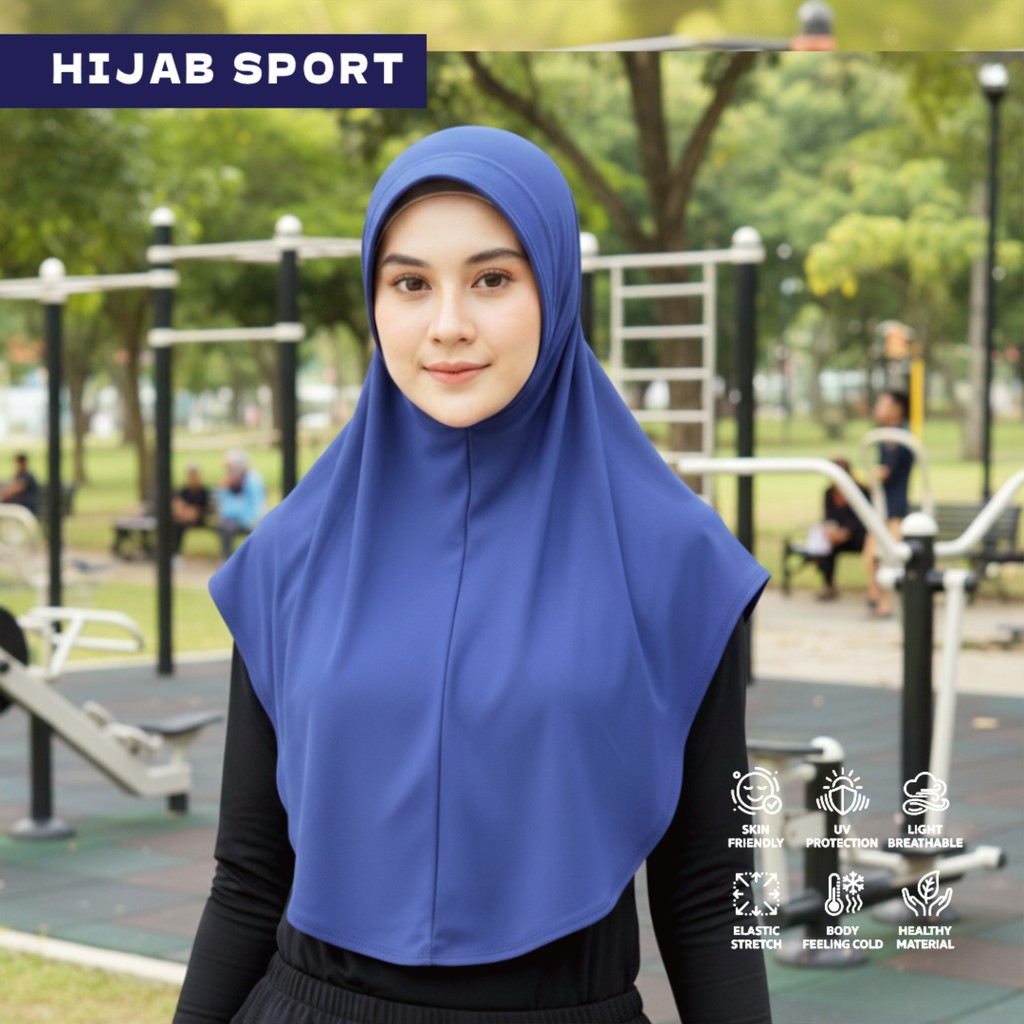 Hijab Sport Non Pet Olahraga Daily Hijab Premium Bergo Instan Sport Hijab Premium Bahan Jersey