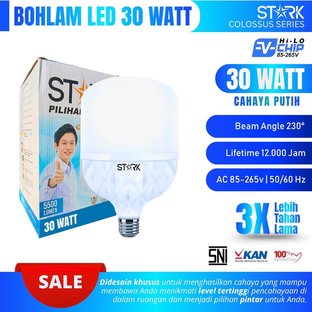 Bohlam LED Bulb 30 Watt Stark Colossus Lampu LED 30 Watt Cahaya Putih Hemat Energi Lampu Bohlam Ruma