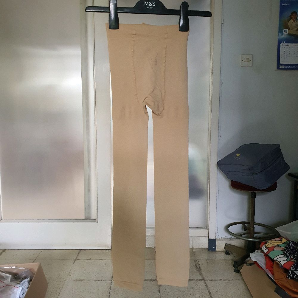 AB celana legging dalaman cewek pakaian wanita cokelat muda preloved seken Panjang