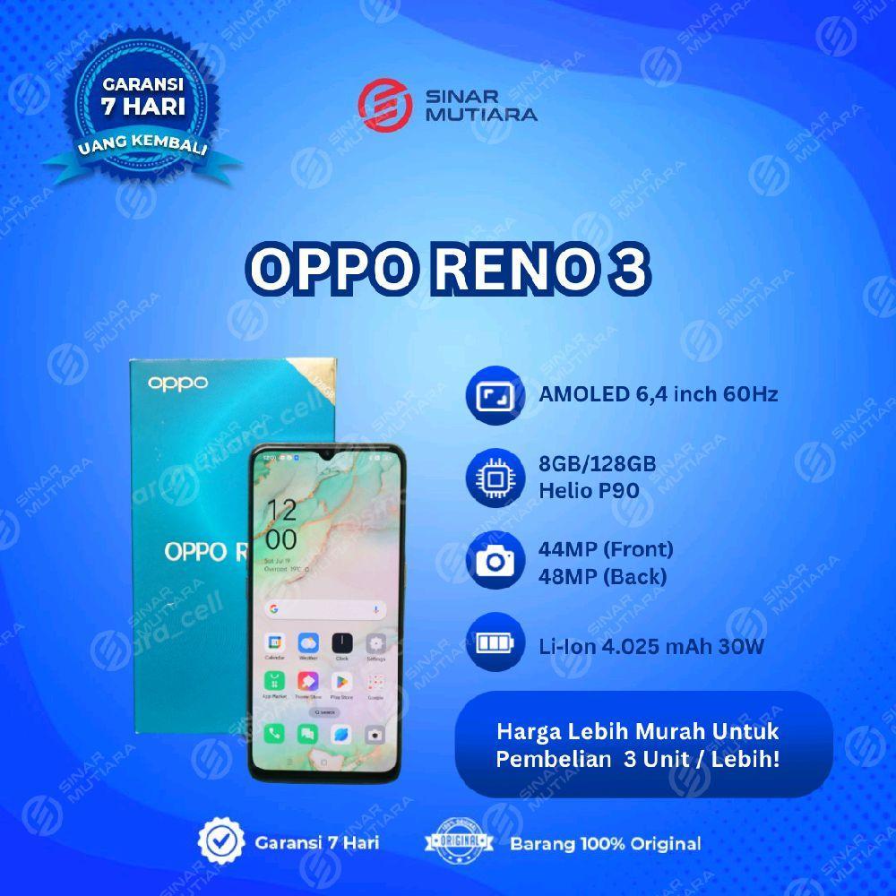 OPPO RENO 3 8/128 GB HP SECOND ORIGINAL SINAR MUTIARA CELL