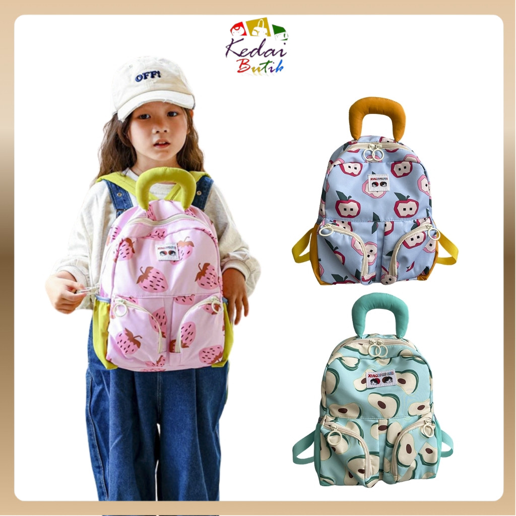 KEDAIBUTIK (648) Tas Ransel Anak SD TK Motif Lucu / Tas Sekolah Karakter Buah