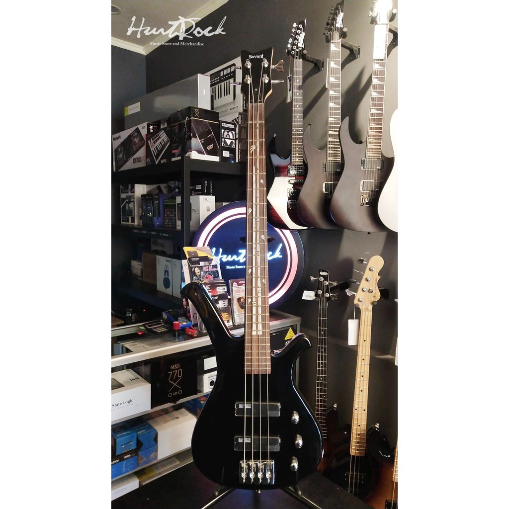 Electric Bass Savant SB-02 Black with pickup Bartolini