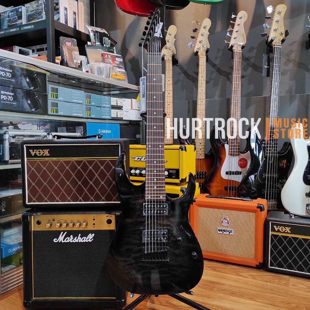 Ibanez Guitar Gio GRG7221QA-TKS Transparent Black Sunburst 7 Strings