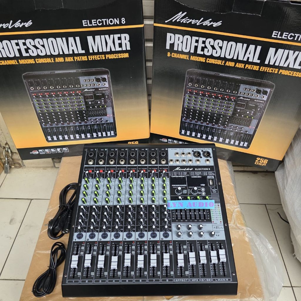 MIXER AUDIO MICROVERB ELECTION 8 CHANNEL MIXER MICROVERB ELECTION8