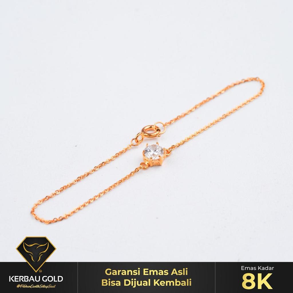 [Kerbau Gold] Gelang Emas Nagita Simple 8K - Emas Asli 100%