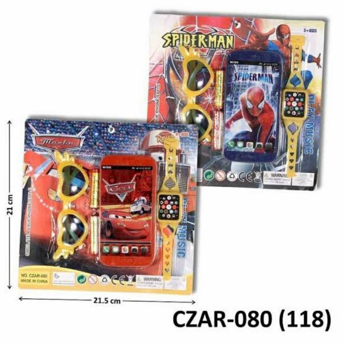 MAINAN ANAK HP MAINAN CZAR-080 HP MIANAN JAM TANGAN KACAMATA Spiderman