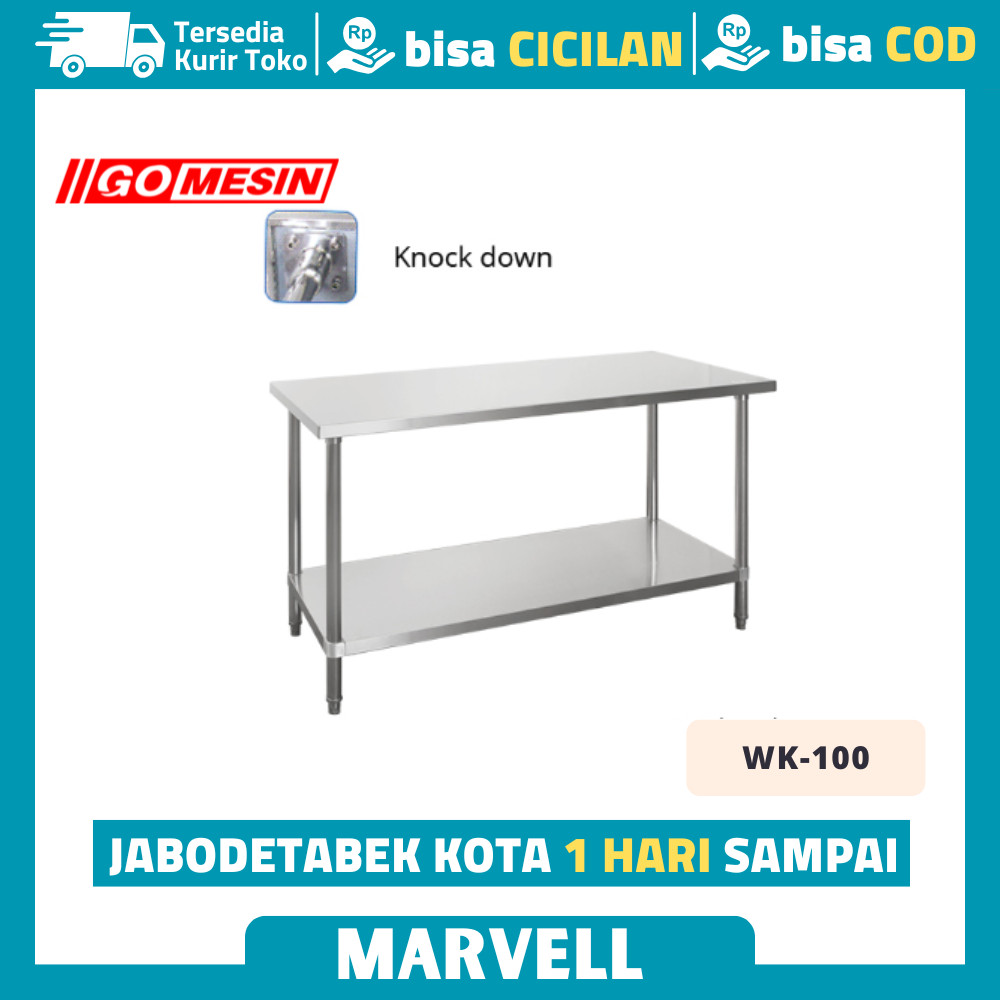 GETRA WK-100 WK 100 MEJA STAINLESS DAPUR / MEJA STAINLESS STEEL DAPUR / MEJA DAPUR STAINLESS