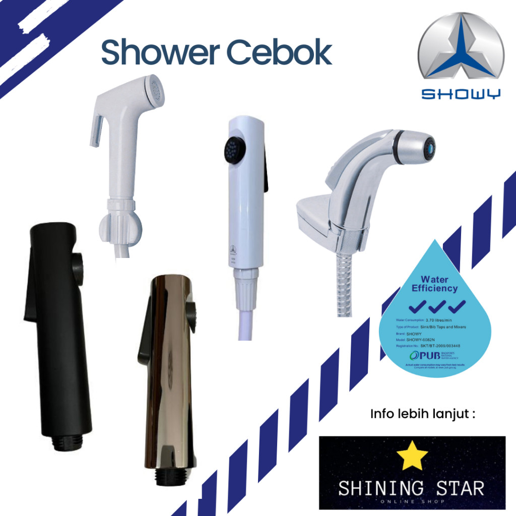 Shower Cebok Chrome SHOWY - 2880 / Shower Cebok PVC SHOWY - 2364 / Shower Cebok Minimalis / Jet Show