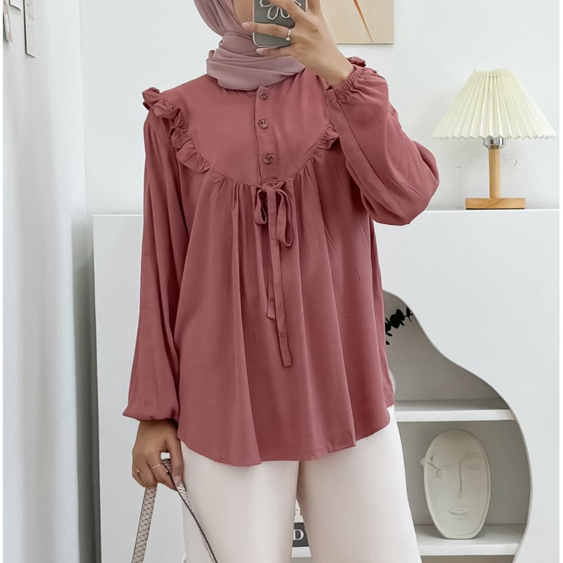 BEST SELLER/ BAJU KEKINIAN/ MAHALINI BLOUSE RAYON TWILL