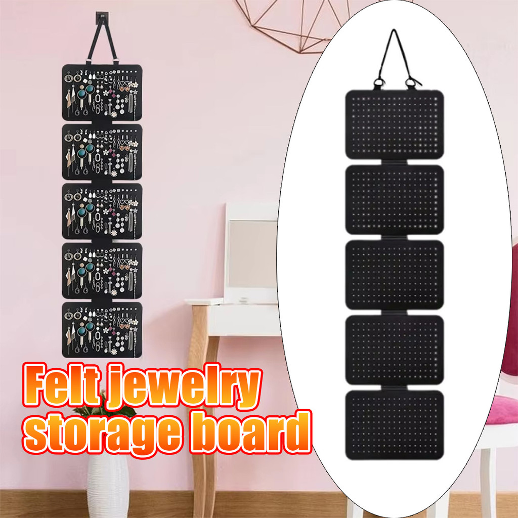 1set tas gantung penyimpanan perhiasan kotak Kain bukan tenunan & kain kempa Terpasang di dinding -1