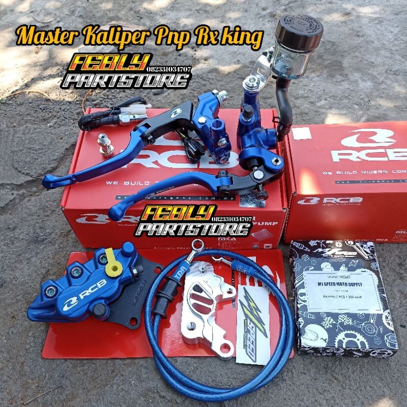 PAKET SET MASTER KALIPER RCB RX KING MASTER REM RCB S1 RADIAL 14MM SET HANDLE KOPLING RCB ORIGINAL K