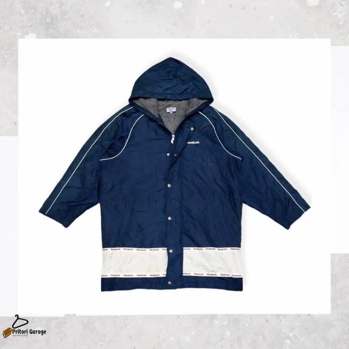 Windbreaker Outdoor Snowboard Jacket Reebok Tapped White Blue Vintage