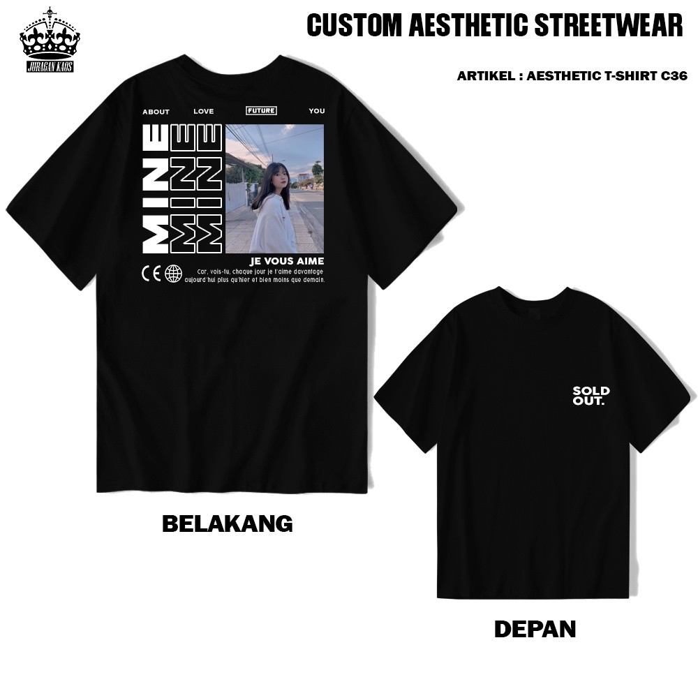 Kaos Custom Foto Aesthetic / Kaos Sablon Satuan / Kaos Sablon Digital DTF / Kaos Viral Tiktok / Baju