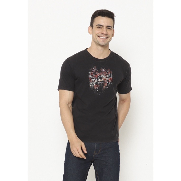 ORI  Spyderbilt Kaos Pria Lengan Pendek Hitam Broman (MSTS784-BLK) Planetsurf Tee