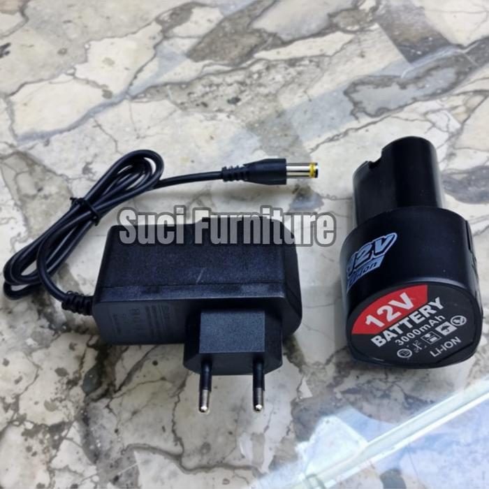 Baterai Bor Cordless 12volt Baterai Bor 12v Jld Apr Gtools Hujia - 1BATERAI+CHARGER