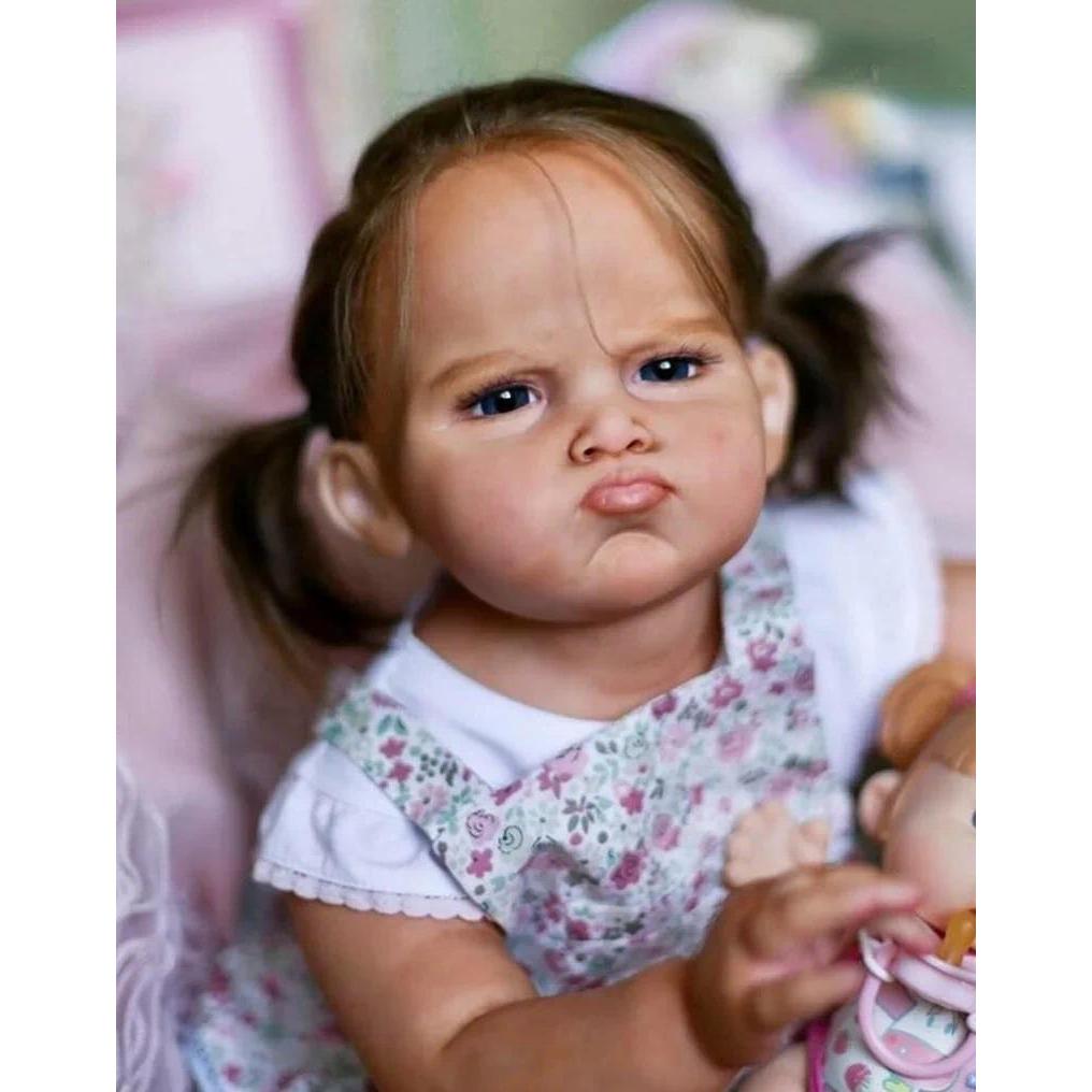 27in Reborn Doll Kit Grace Half Body with Connetors and Cloth Body Unfinished Unpainted Doll Parts Y