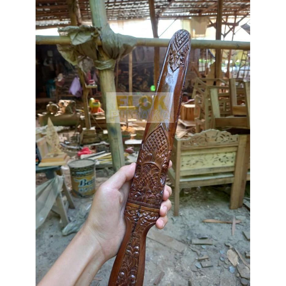 warangka tombak jati ukiran jawa finishing melamin coklat EP435