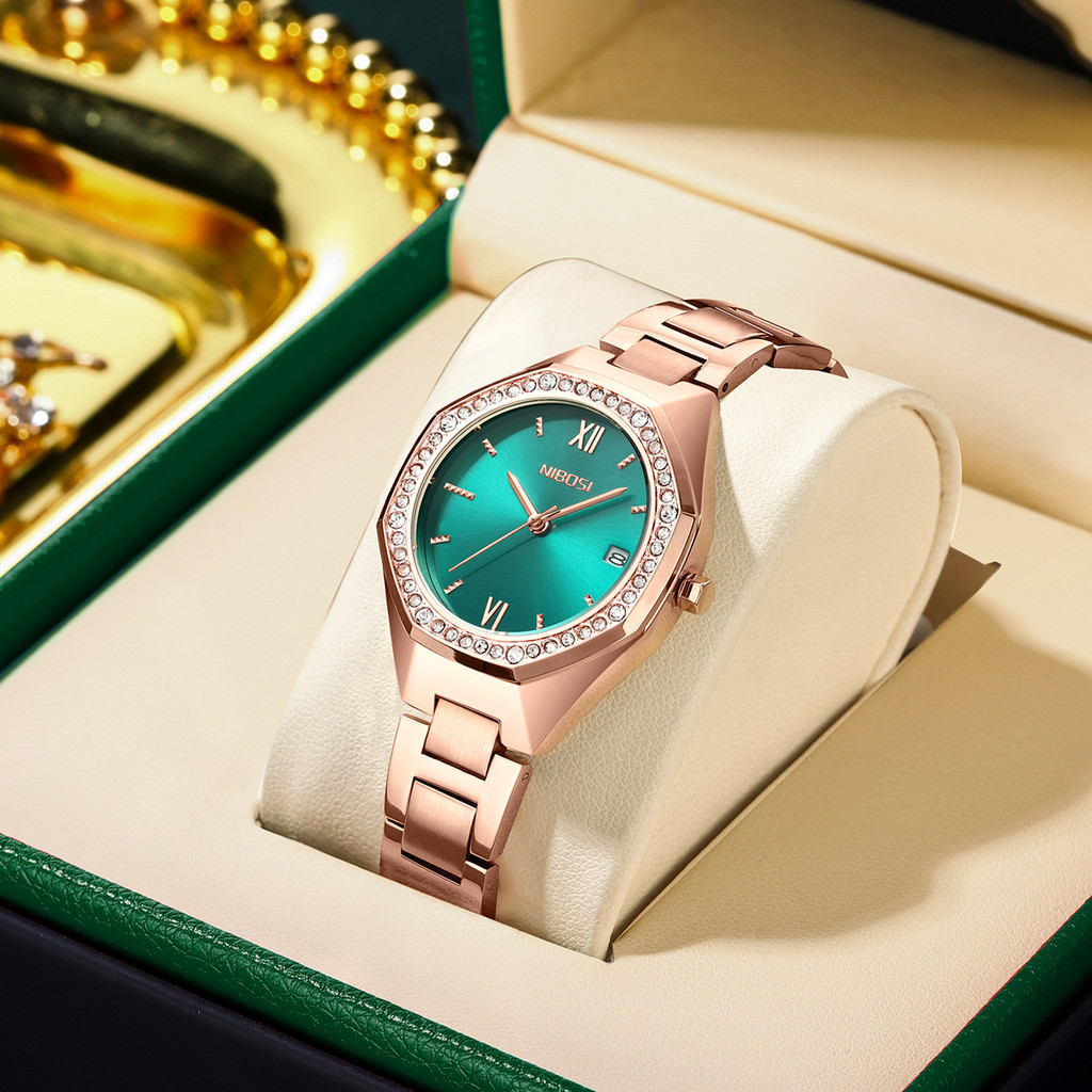 Swiss/Jam Tangan Wanita Berbentuk Berlian  Jam Tangan Kuarsa Berlian Unik dan Serbaguna