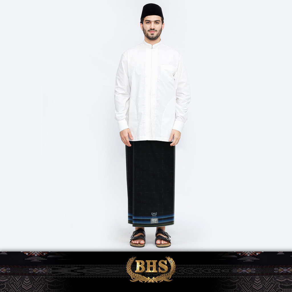 Sarung BHS Cosmo Silver Motif K26 PRC Hitam Biru