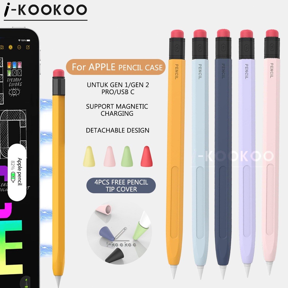 AS i-kookoo Apple Pencil 2 Case Classic Pencil Model Silicone Case for Apple Pencil 1,Apple Pencil P