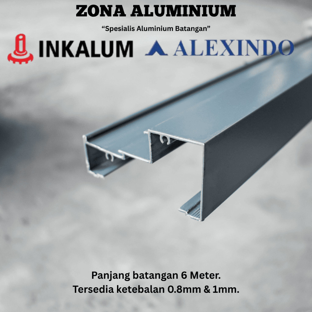 INKALUM ALEXINDO Aluminium Batangan 60414 Kusen Z Sekrup 3 Inch