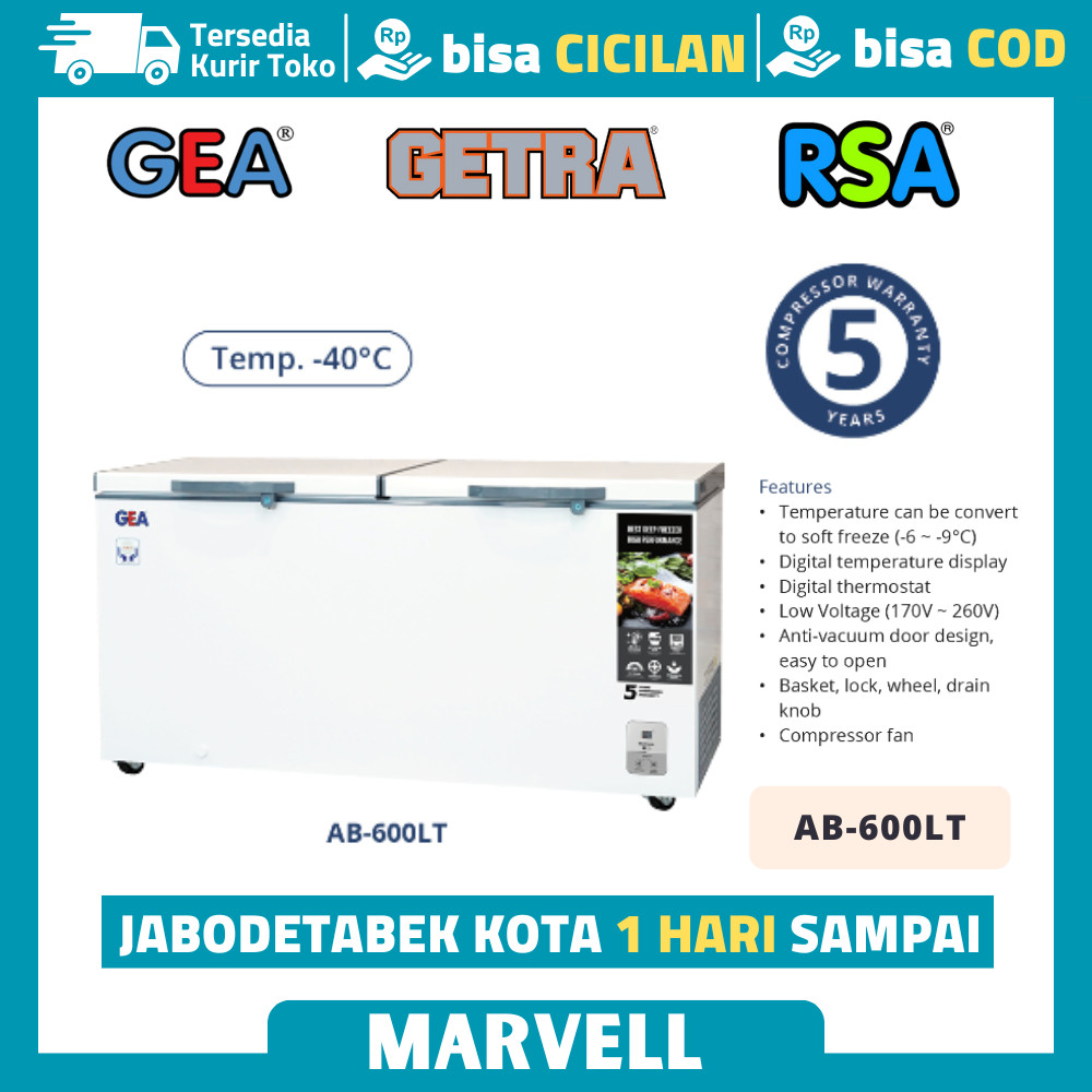 GEA AB-600LT KULKAS CHEST FREEZER 500 LITER
