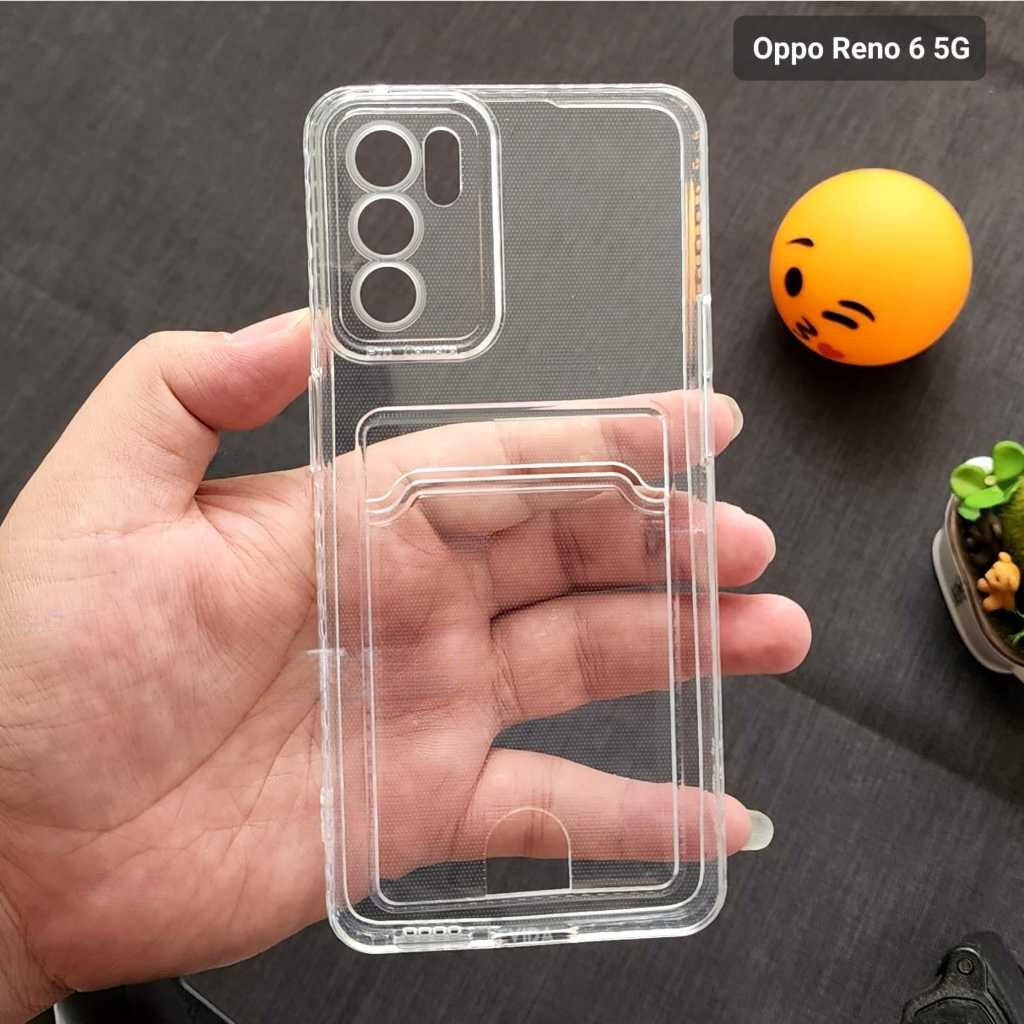 CASE OPPO RENO 6 5G, RENO 7 4G 5G, RENO 8 4G CASE CARD CLEAR TRANSPARAN SOFT SLOT CARD / WALLET CASE
