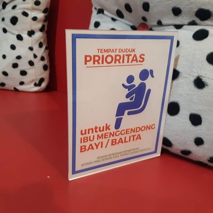Akrilik untuk pasien prioritas, Tanda Kursi Tunggu Khusus Pasien Prioritas, Akrilik kursi pengunjung