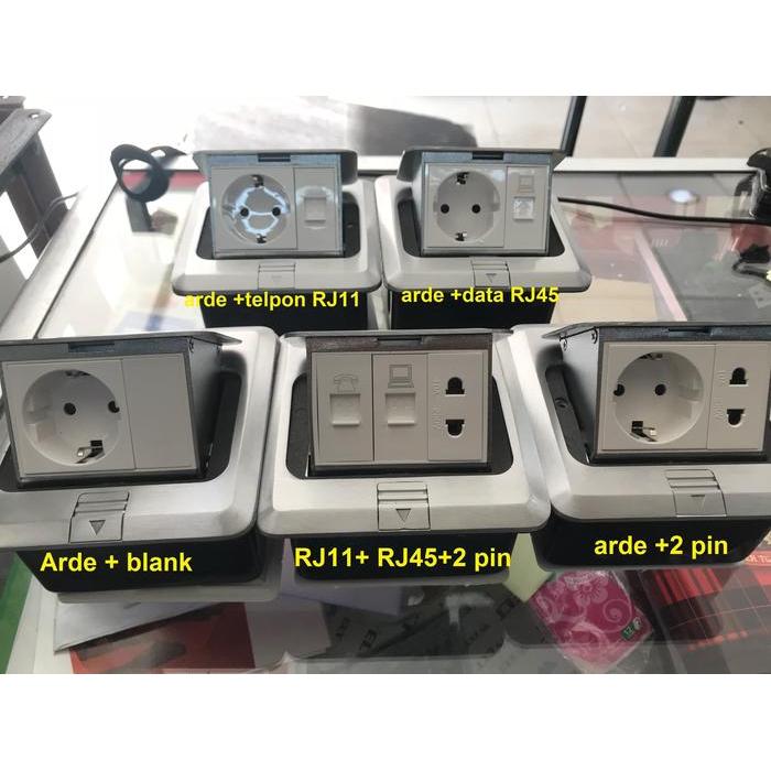 TVpro Stop Kontak Lantai RJ11 + RJ45 + 2pin / Floor Outlet / Kontak Tanam