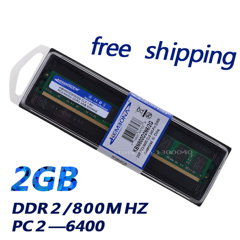 KEMBONA Brand New PC DESKTOP DDR2 2GB(1*2GB) DDR2 2G 800Mhz  PC26400U For Desktop Ram Memory
