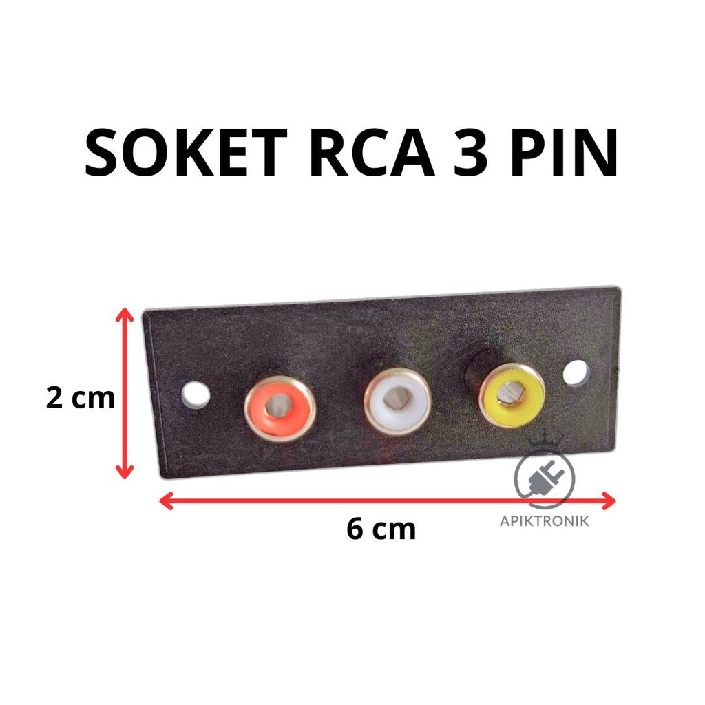 Soket RCA 3 Pin Merah Putih Kuning Lurus Terminal Audio Video Panel Mount
