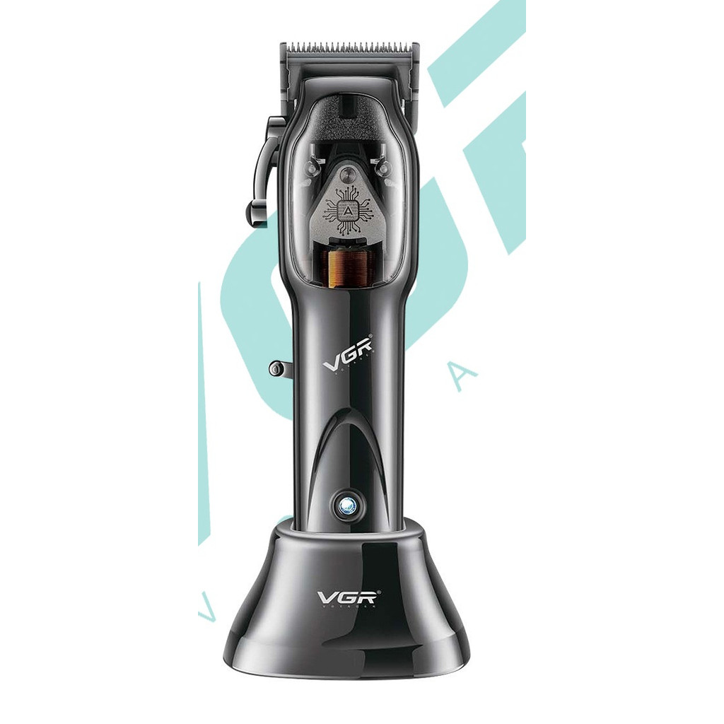 VGR V653 highend professional hair clipper with adjustable base, multifunctional intelligent LED git