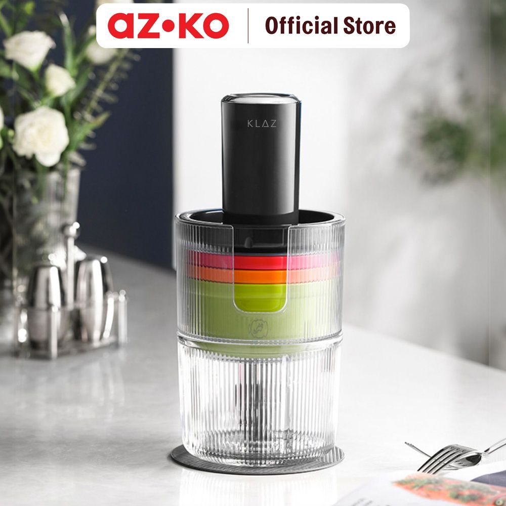 AZKO Klaz Mini Chopper 4 Bowls 180 watt Penghalus Bahan Masakan Pencincang Bawang Cabai Serbaguna Gi