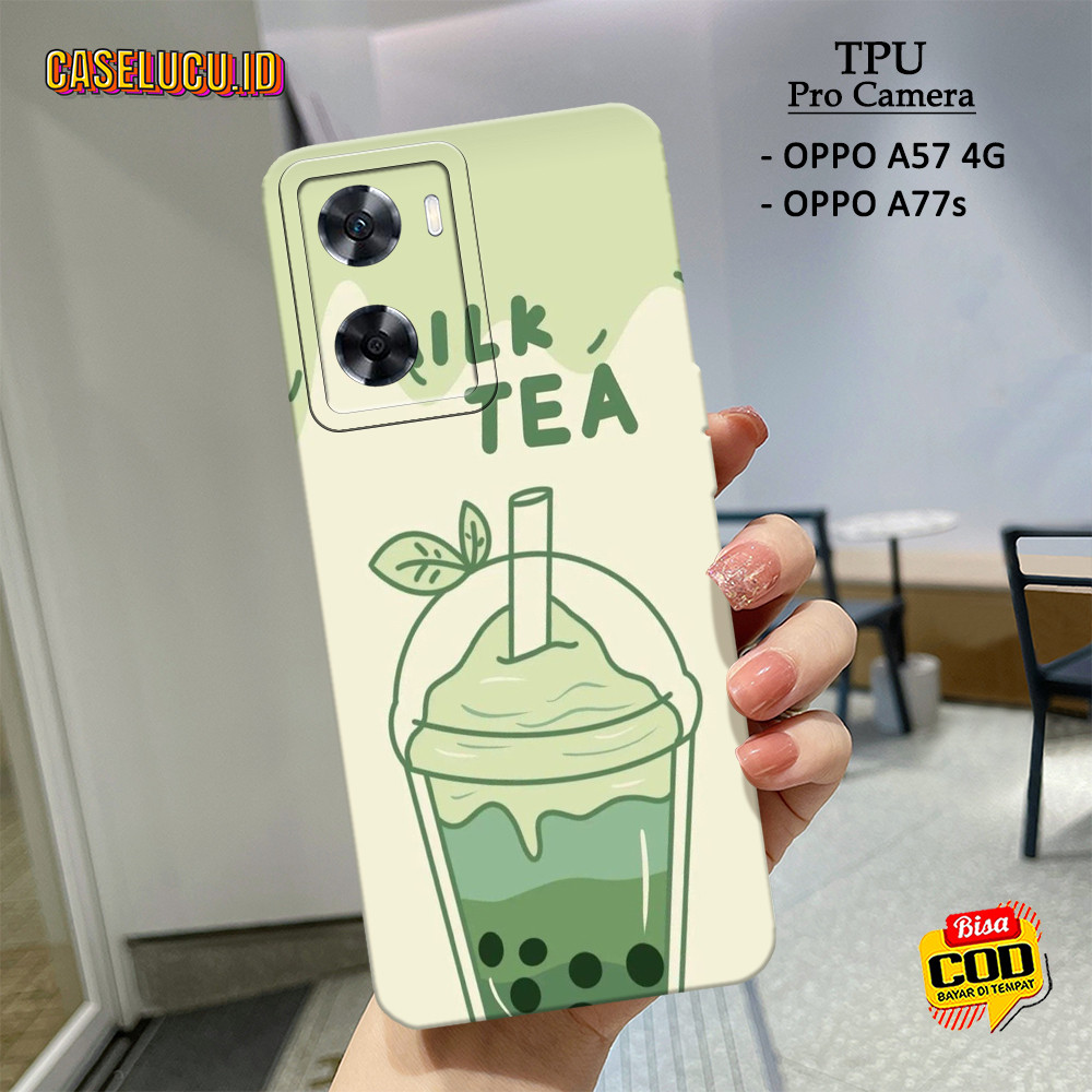 Casing Hp OPPO A57 4G / A77s Terbaru - Fashion Case Boba - Softcase Premium 3D Pro Camera