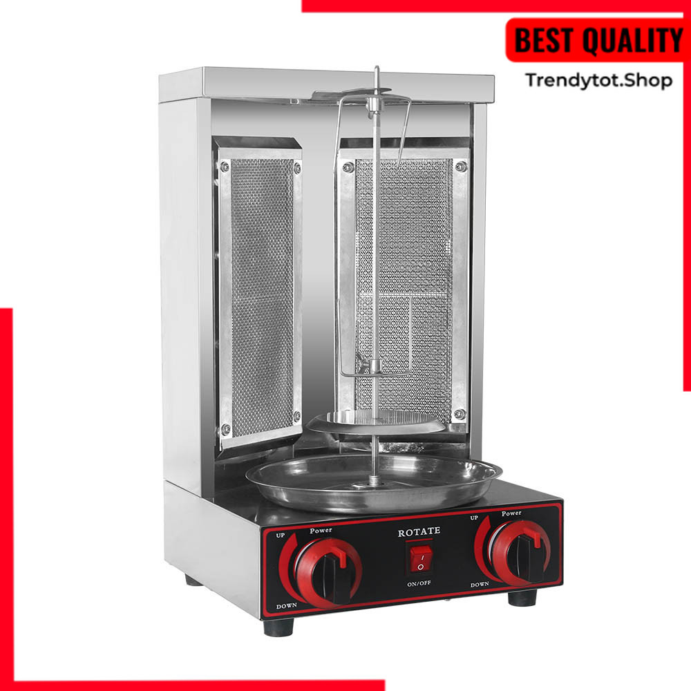DISKON Vertical Rotating BBQ Kebab Meat LPG Gas Grill Stainless Steel Commercial Shawarma Doner Meat