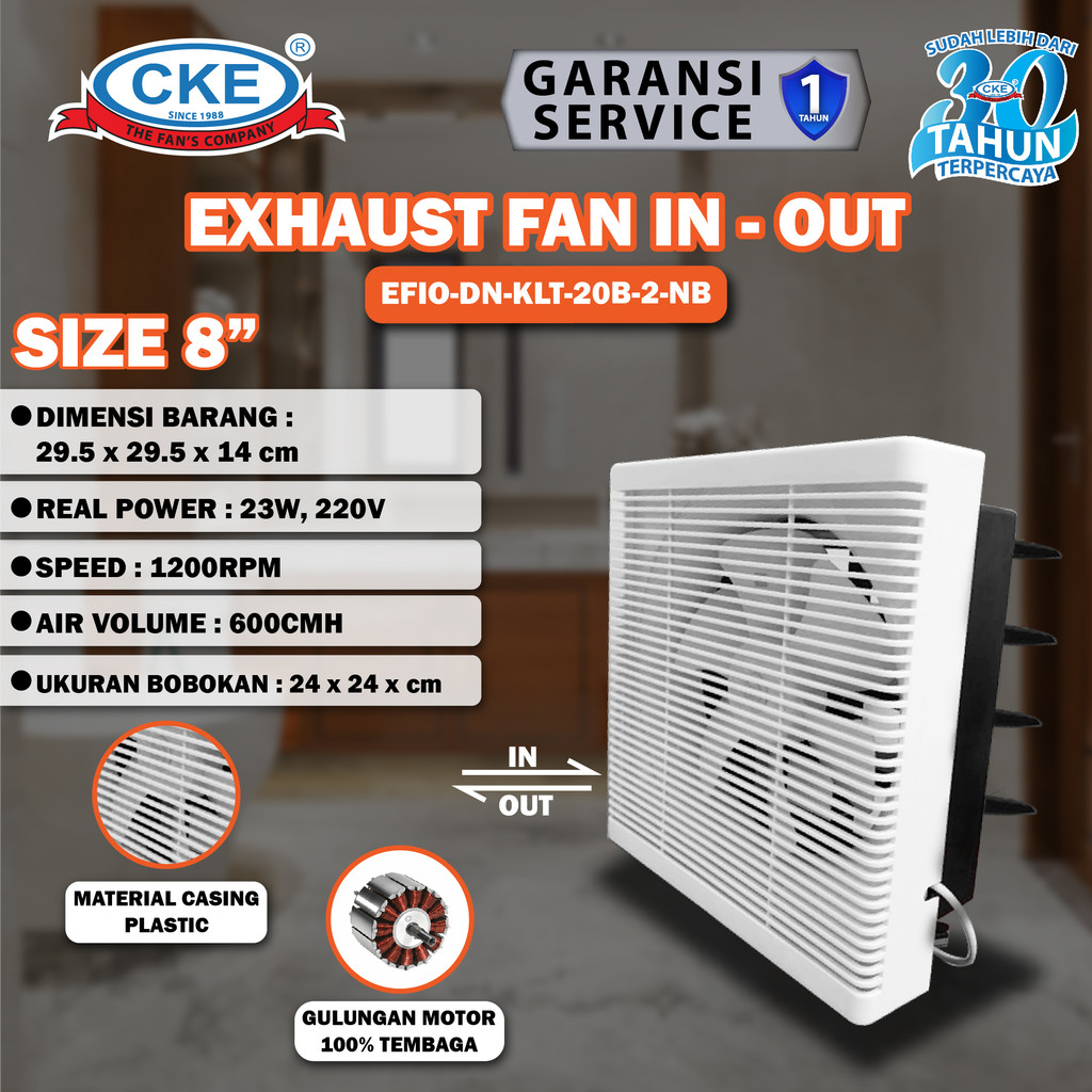 CKE Exhaust Fan 8 Inch Kipas Dinding Wall Exhaust Ventilating Fan Hexos Tembok In Out