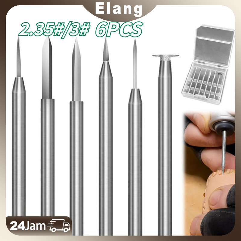 6PCS Mata Bor Ukir Kayu 2,35MM 3MM /Untuk Alat Putar Mata Bor Kayu Kecil/Bor Kikir Ukir Kayu HSS/Kua