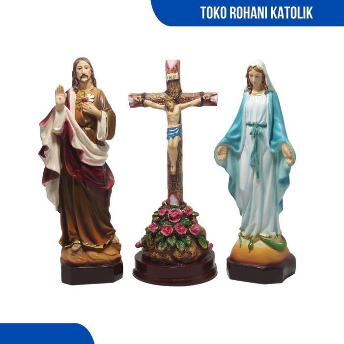 PROMO  PATUNG BUNDA MARIA DAN YESUS 1 SET / SET DOA KATOLIK - PAKET LENGKAP