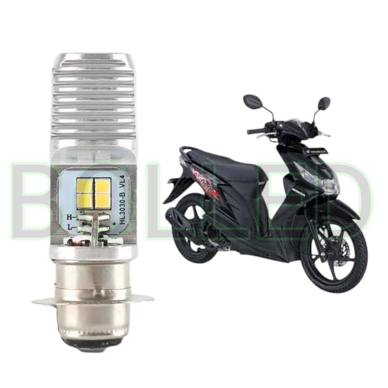 1pcs Lampu depan LED H6 6 Mata Putih terang motor Honda Beat karbu BLD