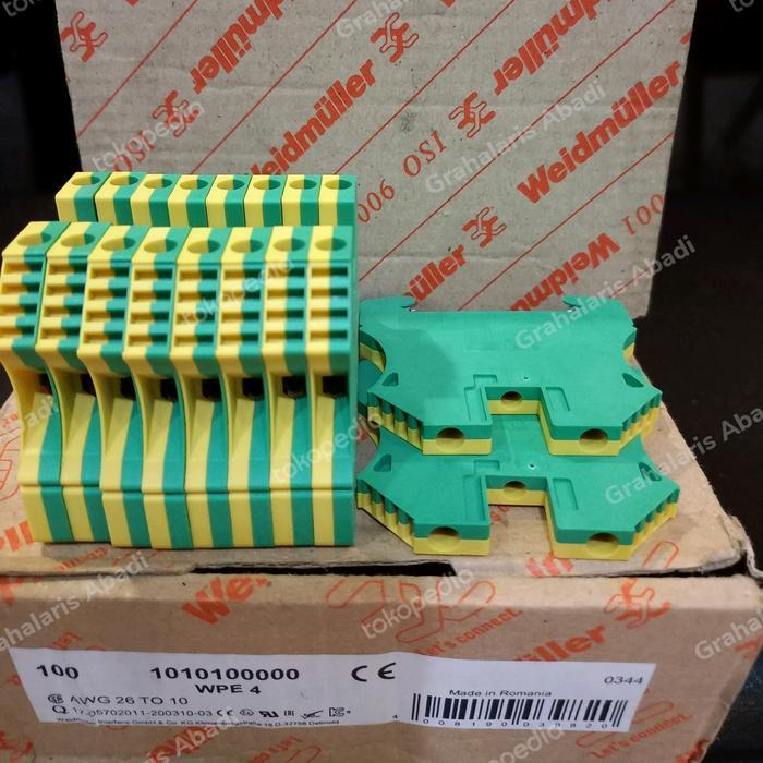 terminal blok grounding WPE 4 weidmuller terminal 4mm 101010000